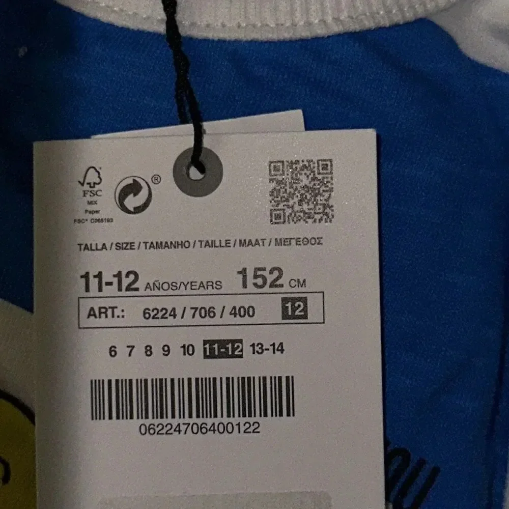 ZARA Kids Blue White SmileyWorld Happy Collection Jumpsuit NWT 6 7 12